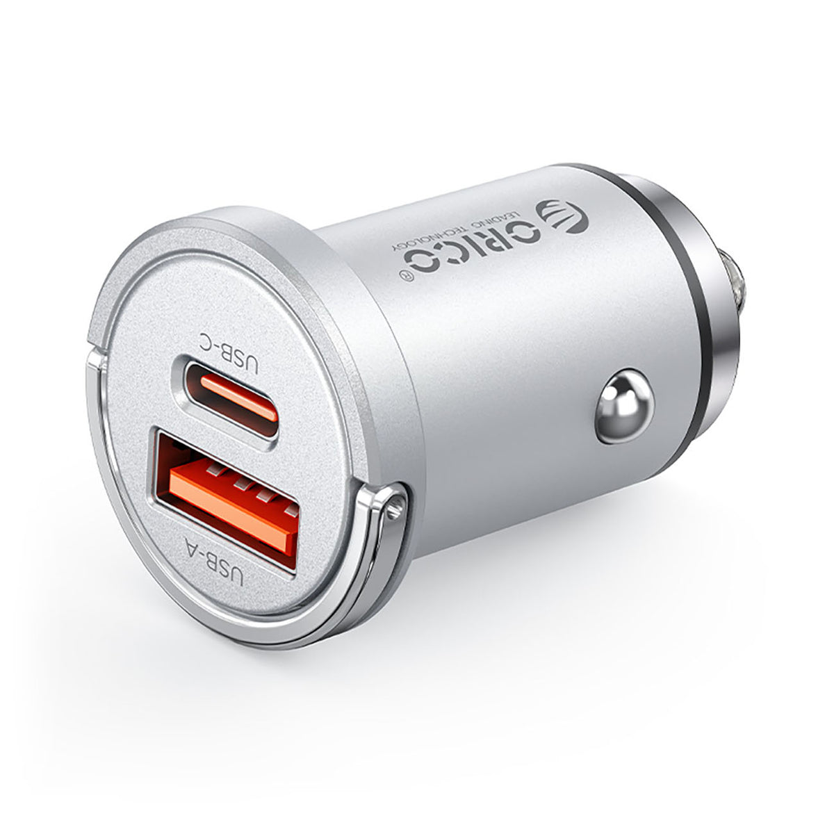 Orico MiniRing Pro 45W USB-A + USB-C automobilio įkroviklis - sidabro spalvos -- Car chargers