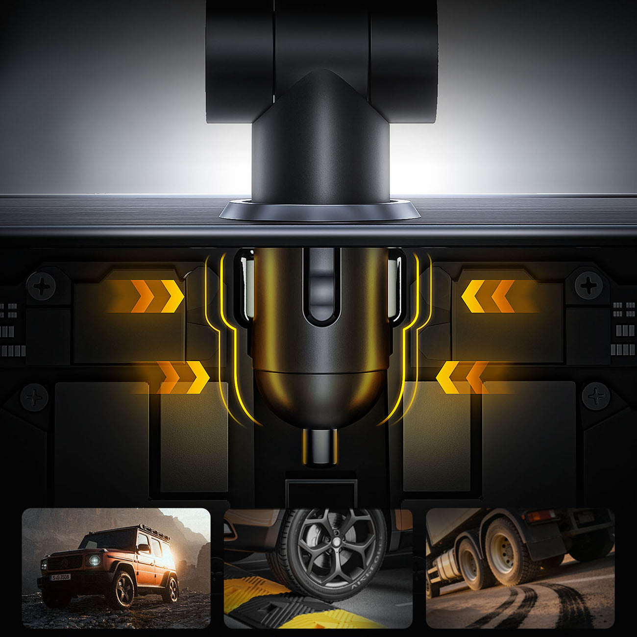 Orico Twin Reach 45W USB-A + USB-C automobilio įkroviklis su dviem atitraukiamais USB-C kabeliais - juodas -- Car chargers