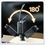 Orico Twin Reach 45W USB-A + USB-C automobilio įkroviklis su dviem atitraukiamais USB-C kabeliais - juodas -- Car chargers