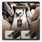 Orico Twin Reach 45W USB-A + USB-C automobilio įkroviklis su dviem atitraukiamais USB-C kabeliais - juodas -- Car chargers
