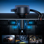 Orico Dual Stretch 60W USB-C automobilio įkroviklis su dviem atitraukiamais USB-C + Lightning kabeliais - juodas -- Car...