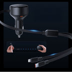 Orico Dual Stretch 60W USB-C automobilio įkroviklis su dviem atitraukiamais USB-C + Lightning kabeliais - juodas -- Car...