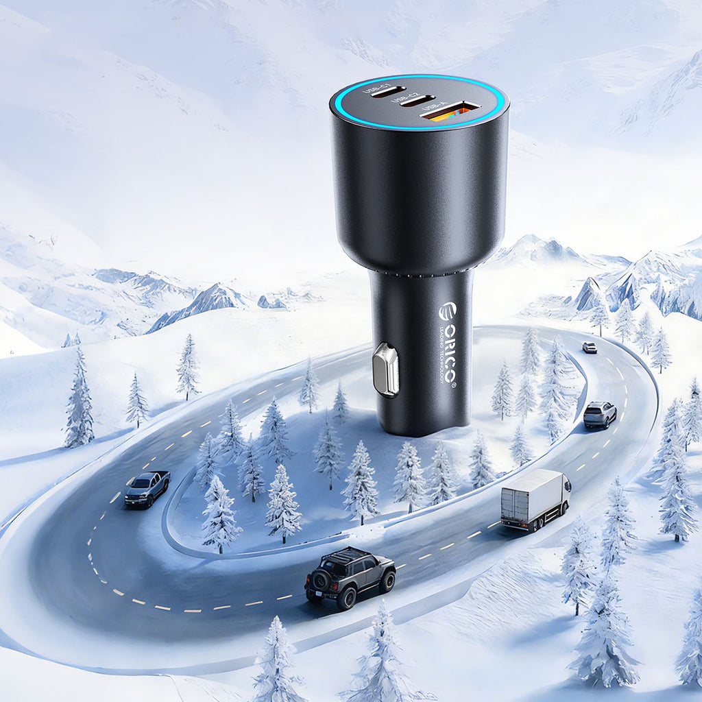 Orico HyperDrive 165W USB-A + 2x USB-C automobilio įkroviklis - juodas -- Car chargers