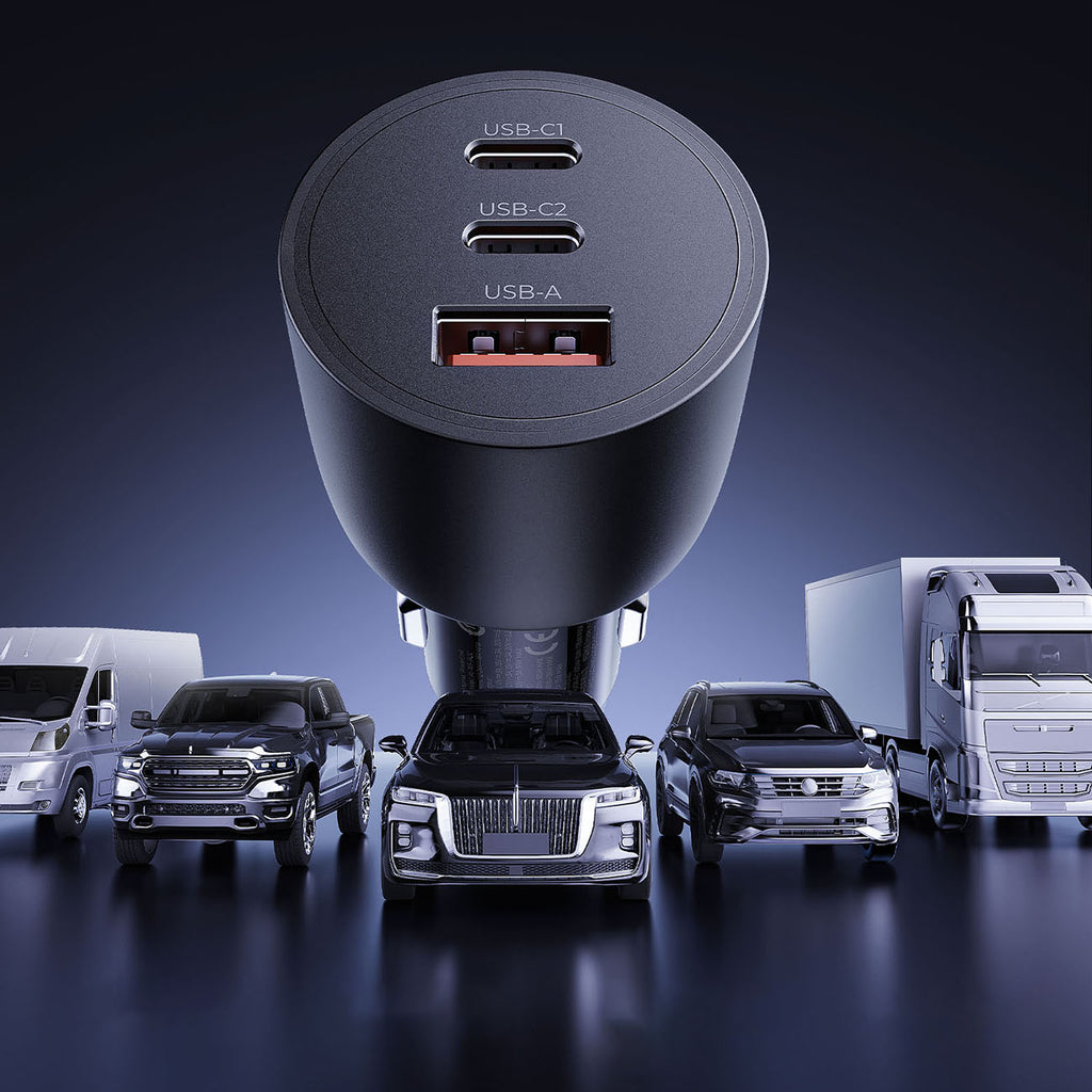 Orico PowerLink 165W USB-A + 2x USB-C automobilio įkroviklis - juodas -- Car chargers