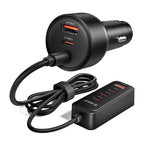 Orico ChargeClip 108W automobilinis įkroviklis 2x USB-A + 4x USB-C su segtuku - juodas -- Car chargers