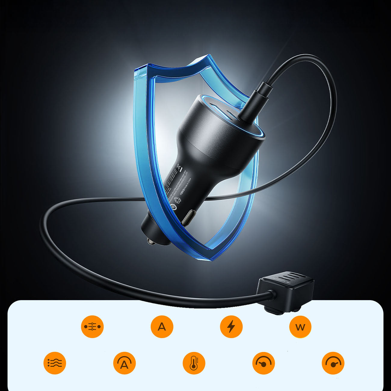 Orico ChargeClip 108W automobilinis įkroviklis 2x USB-A + 4x USB-C su segtuku - juodas -- Car chargers