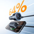 Orico ChargeClip 108W automobilinis įkroviklis 2x USB-A + 4x USB-C su segtuku - juodas -- Car chargers