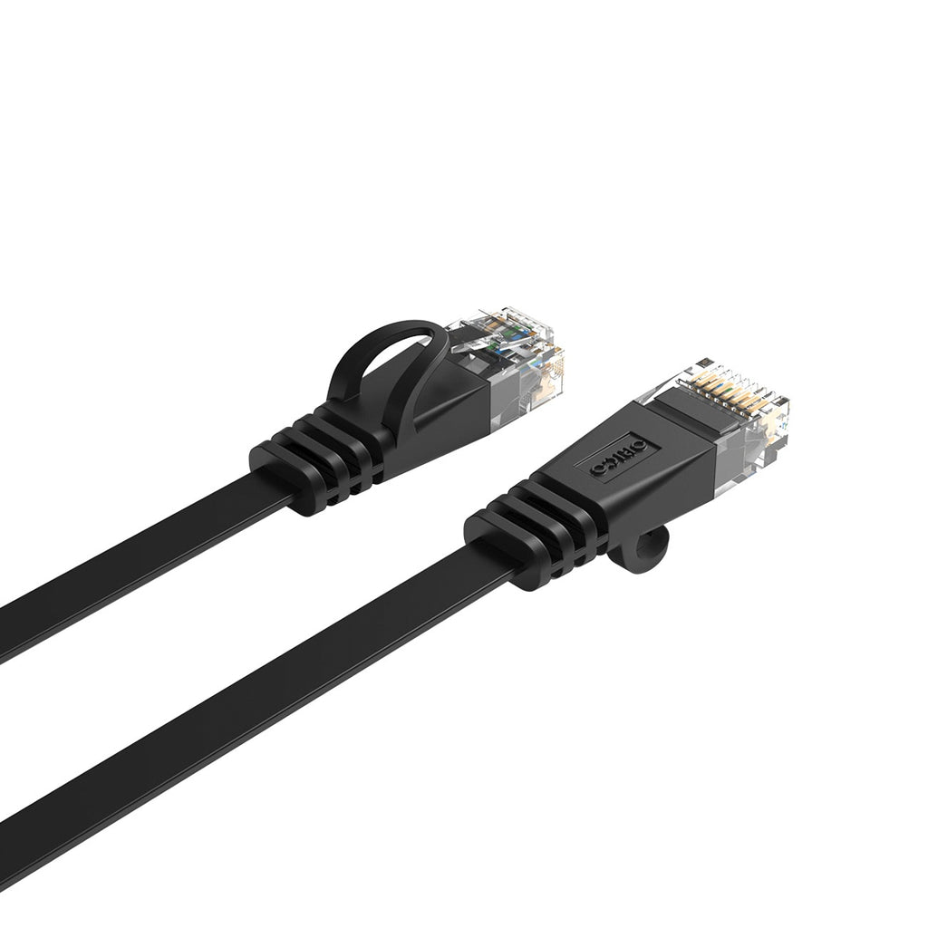 Orico PUG-C6B CAT6 1000Mbps RJ45 Ethernet tinklo kabelis, Internet LAN Plokščias, 1m - Juodas -- Network Cables