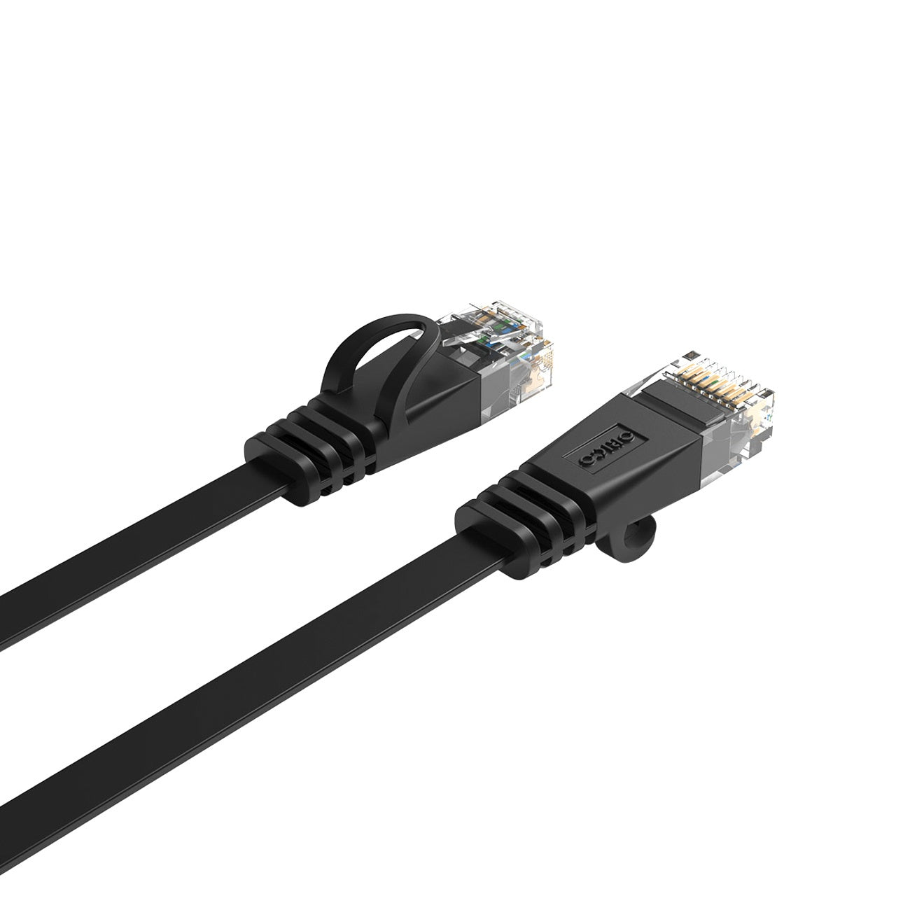 Orico PUG-C6B CAT6 1000Mbps RJ45 Ethernet tinklo kabelis, Internet LAN Plokščias, 1m - Juodas -- Network Cables