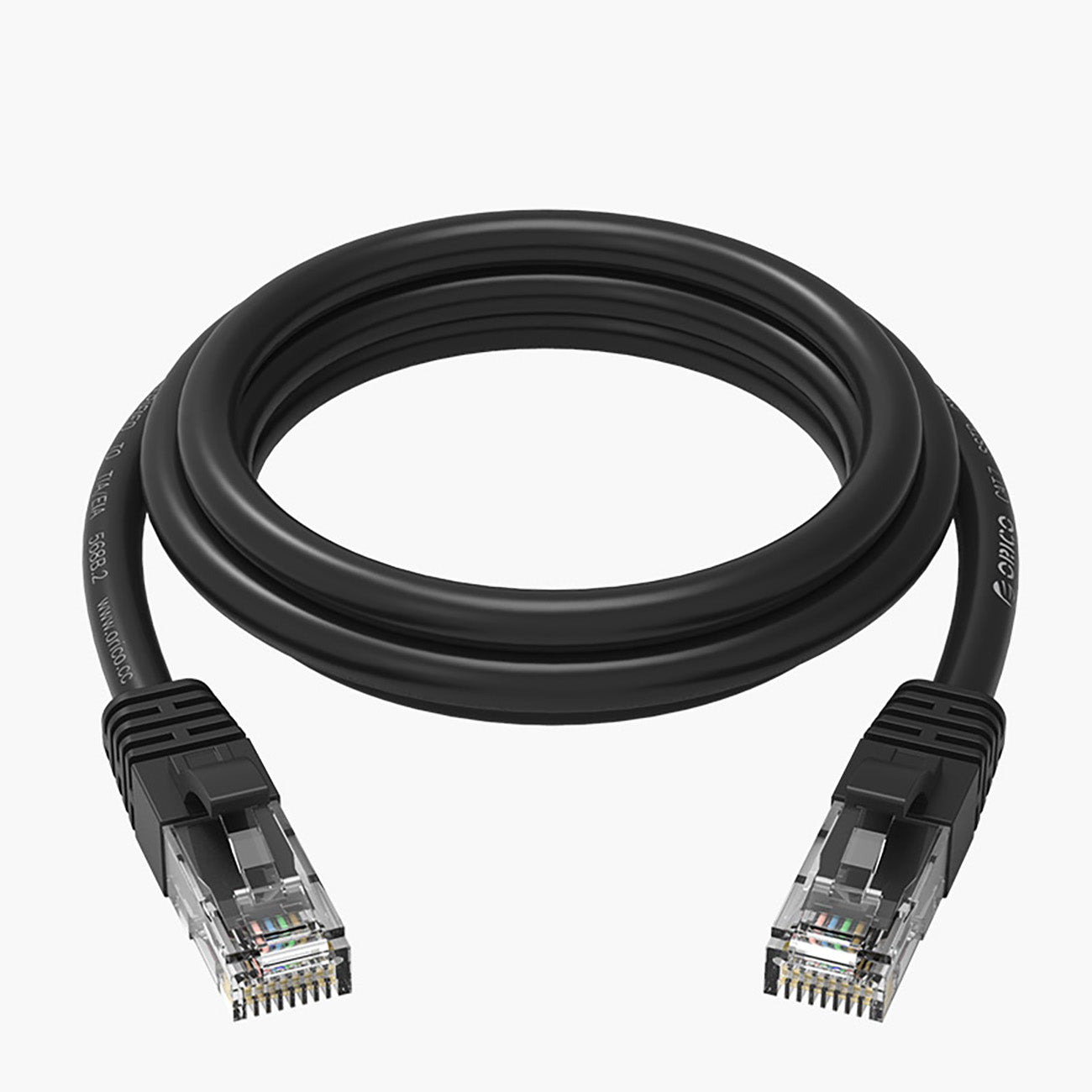Orico PUG-C6 CAT6 1000Mbps RJ45 Ethernet tinklo kabelis Internet LAN apvalas 1m - juodas -- Network Cables