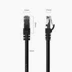 Orico PUG-C6 CAT6 1000Mbps RJ45 Ethernet tinklo kabelis LAN apvalus 3m - juodas -- Network Cables