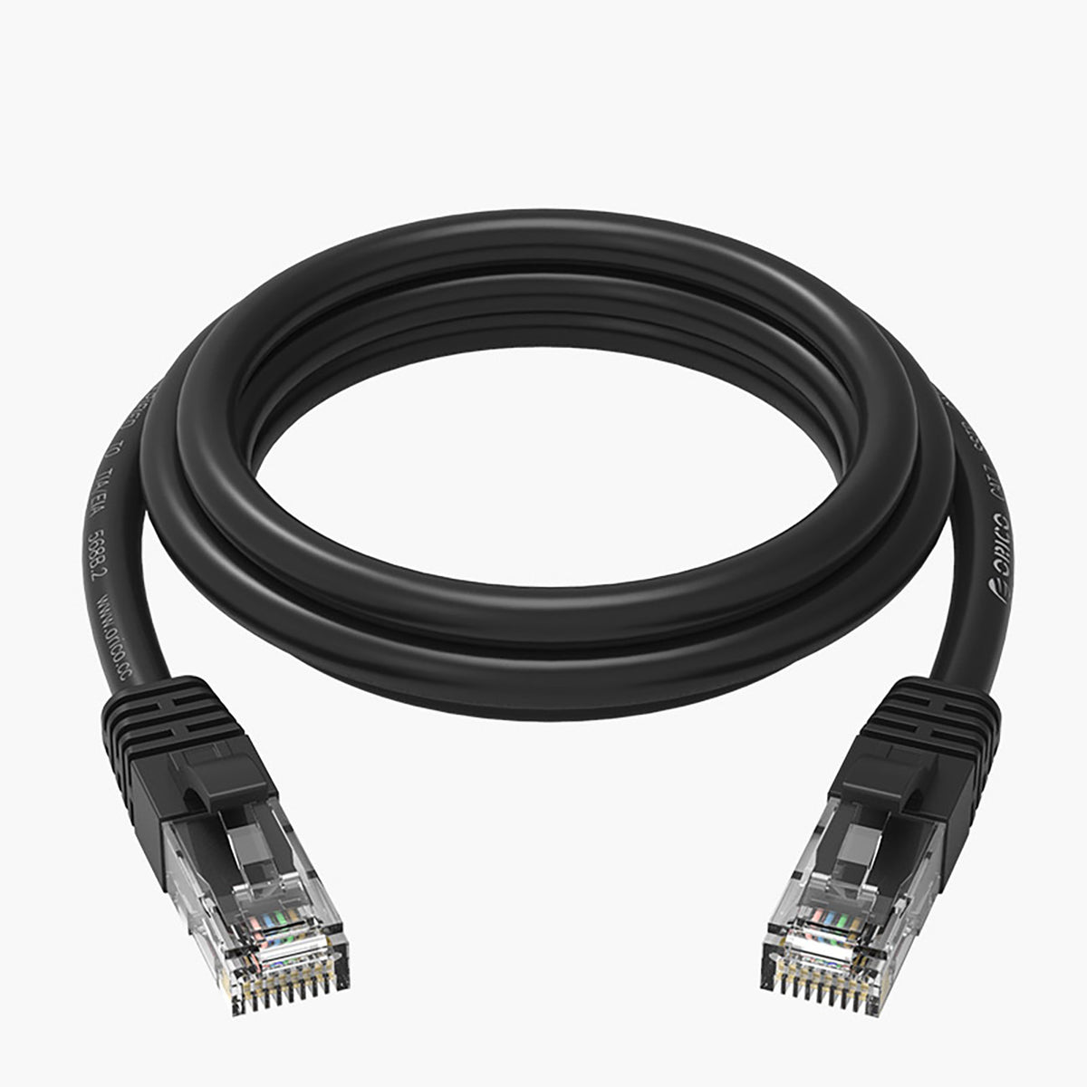 Orico PUG-C6 CAT6 1000Mbps RJ45 Ethernet tinklo kabelis Internet LAN apvalus 10m - juodas -- Network Cables