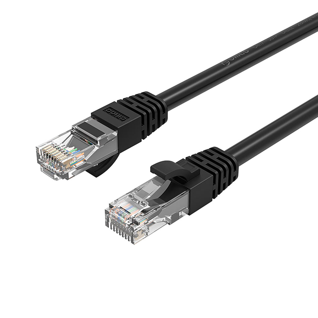 Orico PUG-C6 CAT6 1000Mbps RJ45 Ethernet tinklo kabelis LAN apvalus 40m - juodas -- Network Cables