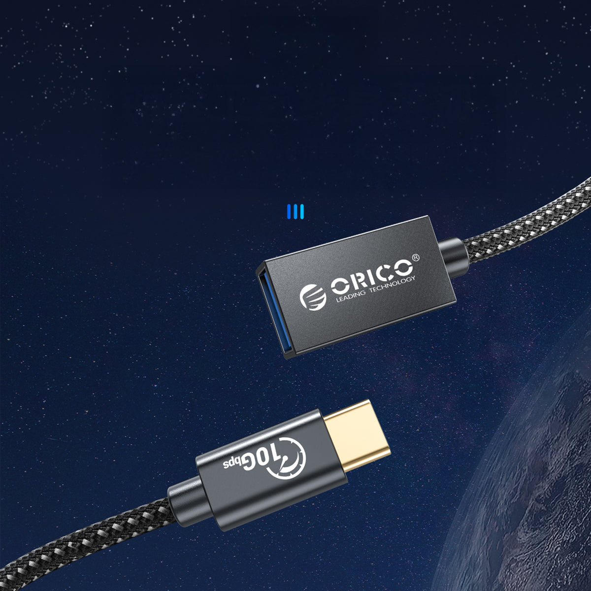 Orico CAF31 USB-C - USB-A 3.1 Gen 2 10Gbps 1m OTG adapteris - juodas -- USB Adapters