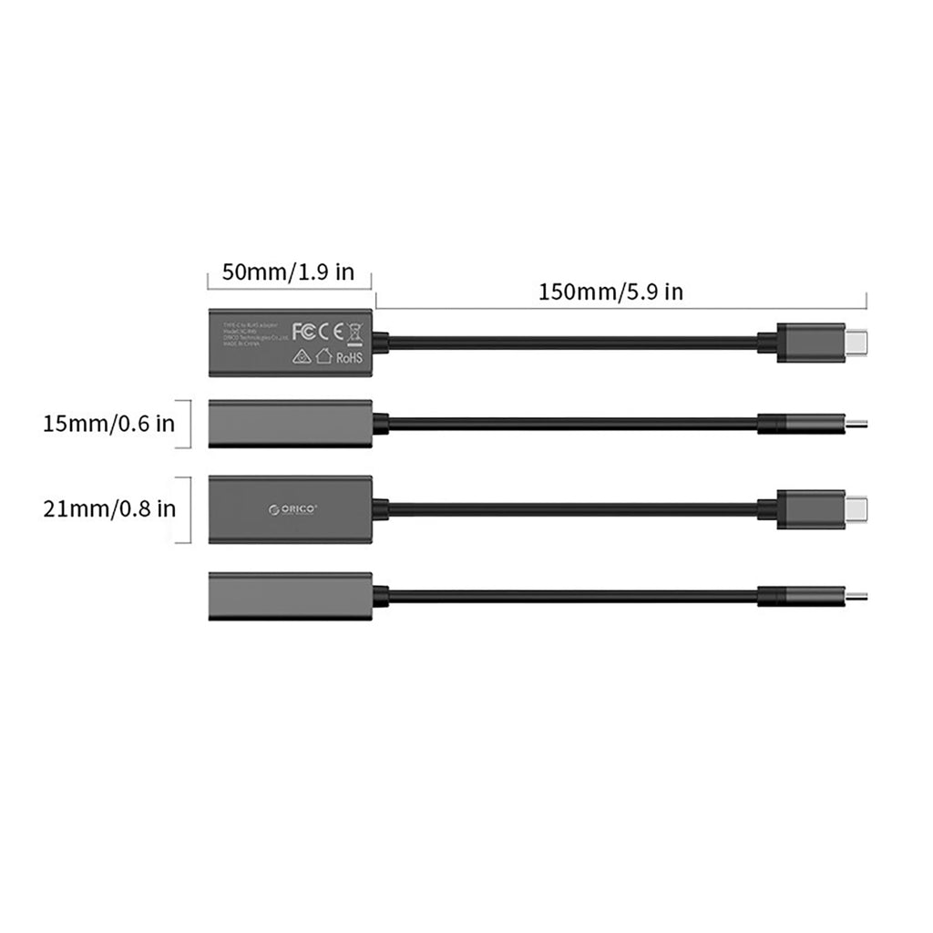 Orico XC-R45-V1 USB-C į RJ45 Gigabit Ethernet 1 Gbps tinklo adapteris - Juodas -- Network Adapters