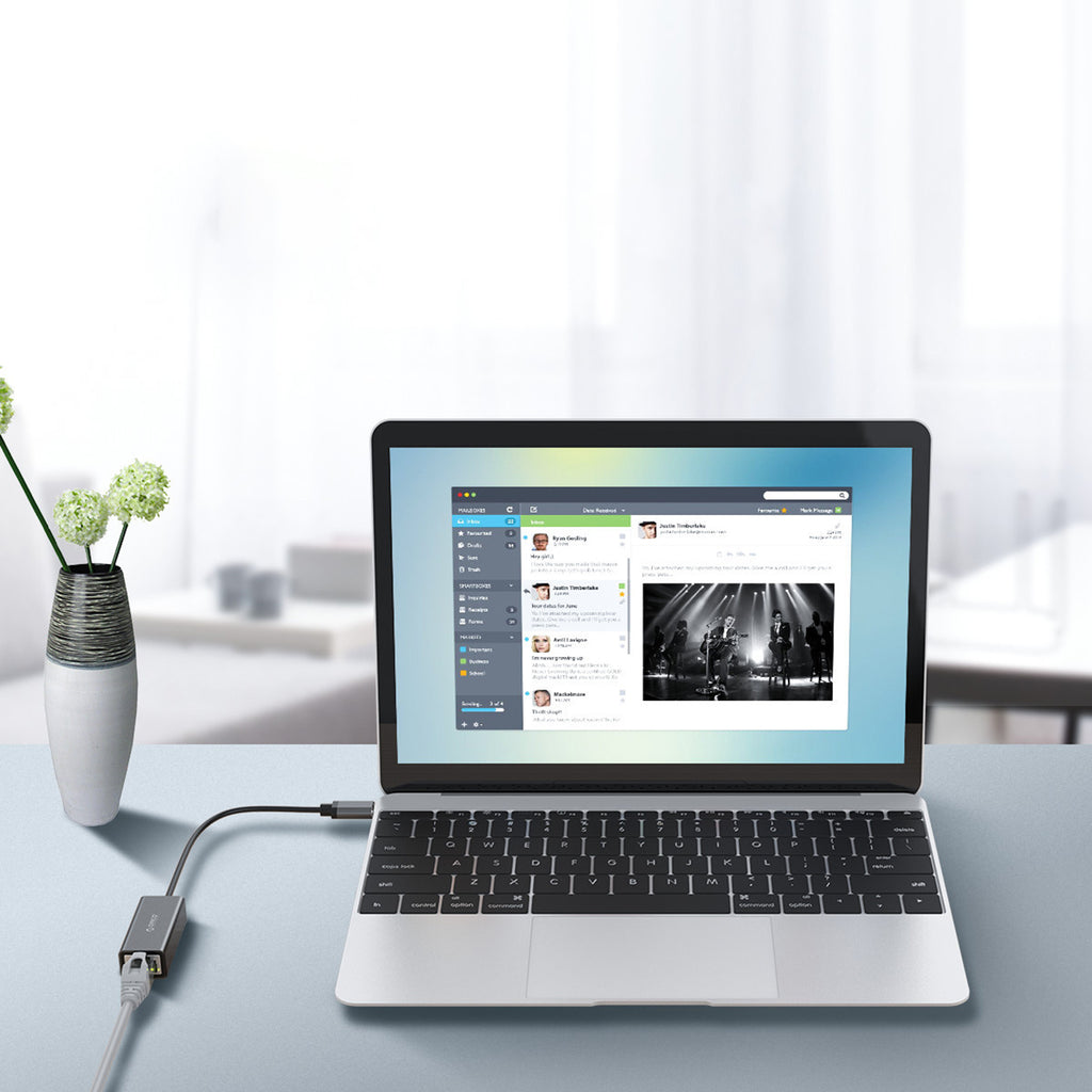 Orico XC-R45-V1 USB-C į RJ45 Gigabit Ethernet 1 Gbps tinklo adapteris - Juodas -- Network Adapters