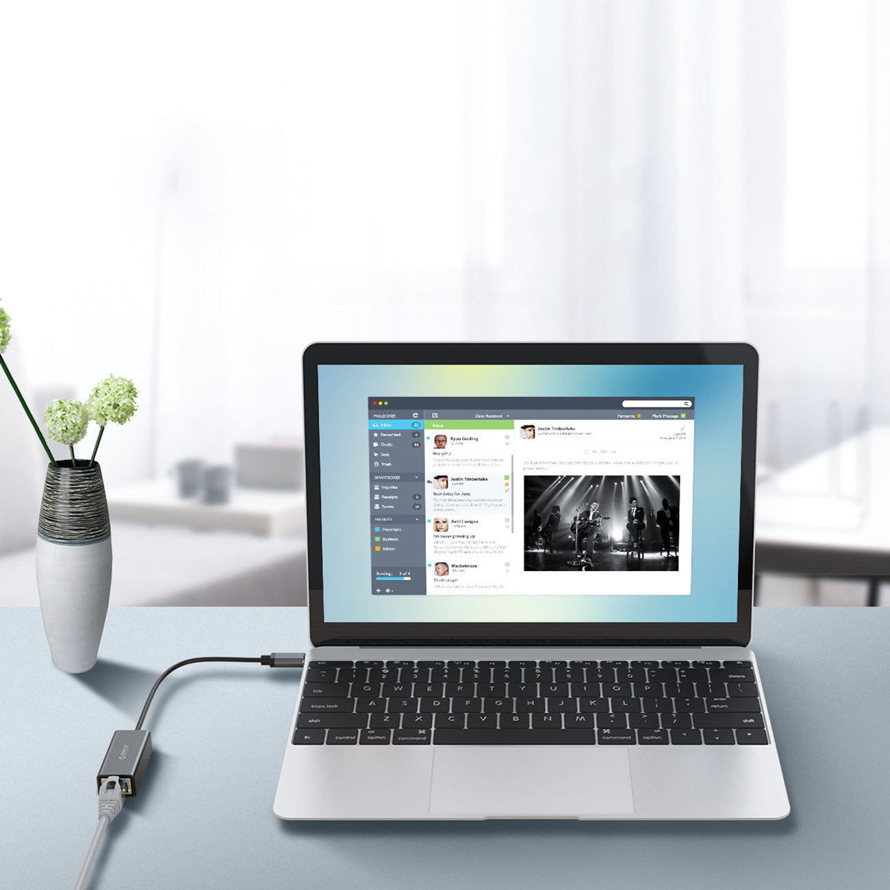 Orico XC-R45-V1 USB-C į RJ45 Gigabit Ethernet 1 Gbps tinklo adapteris - Juodas -- Network Adapters