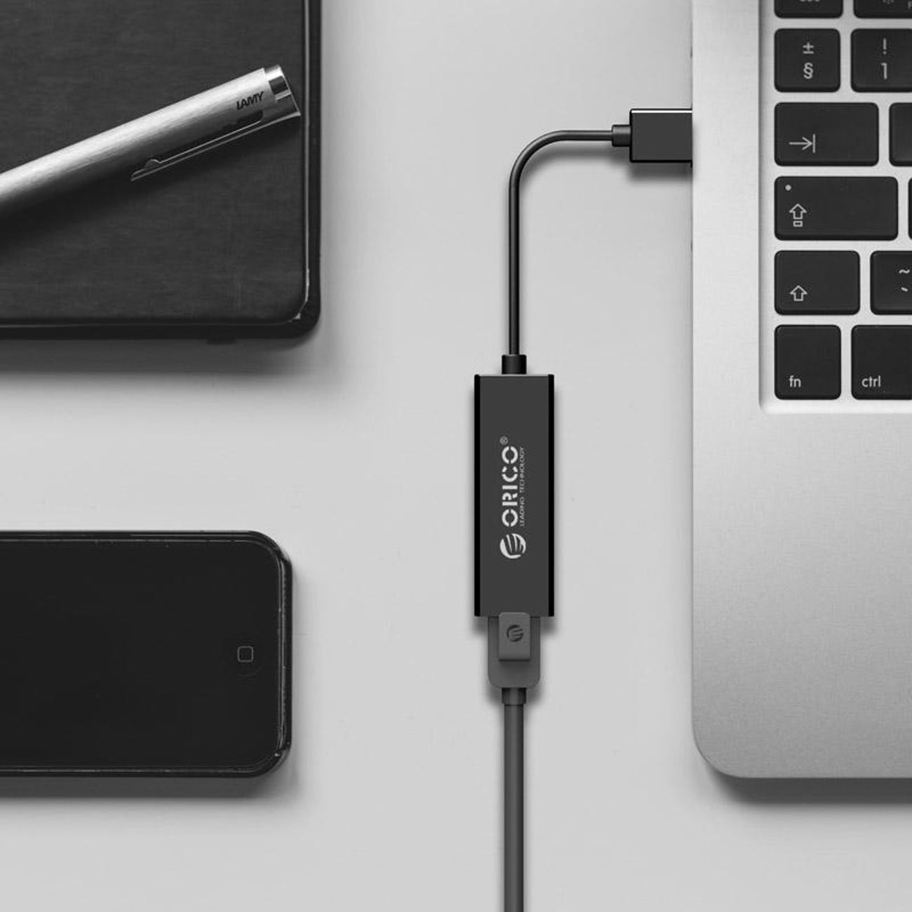 Orico UTJ-U3 1 Gigabit USB-A 3.0 išorinė tinklo kortelė - Juodas -- Network Adapters