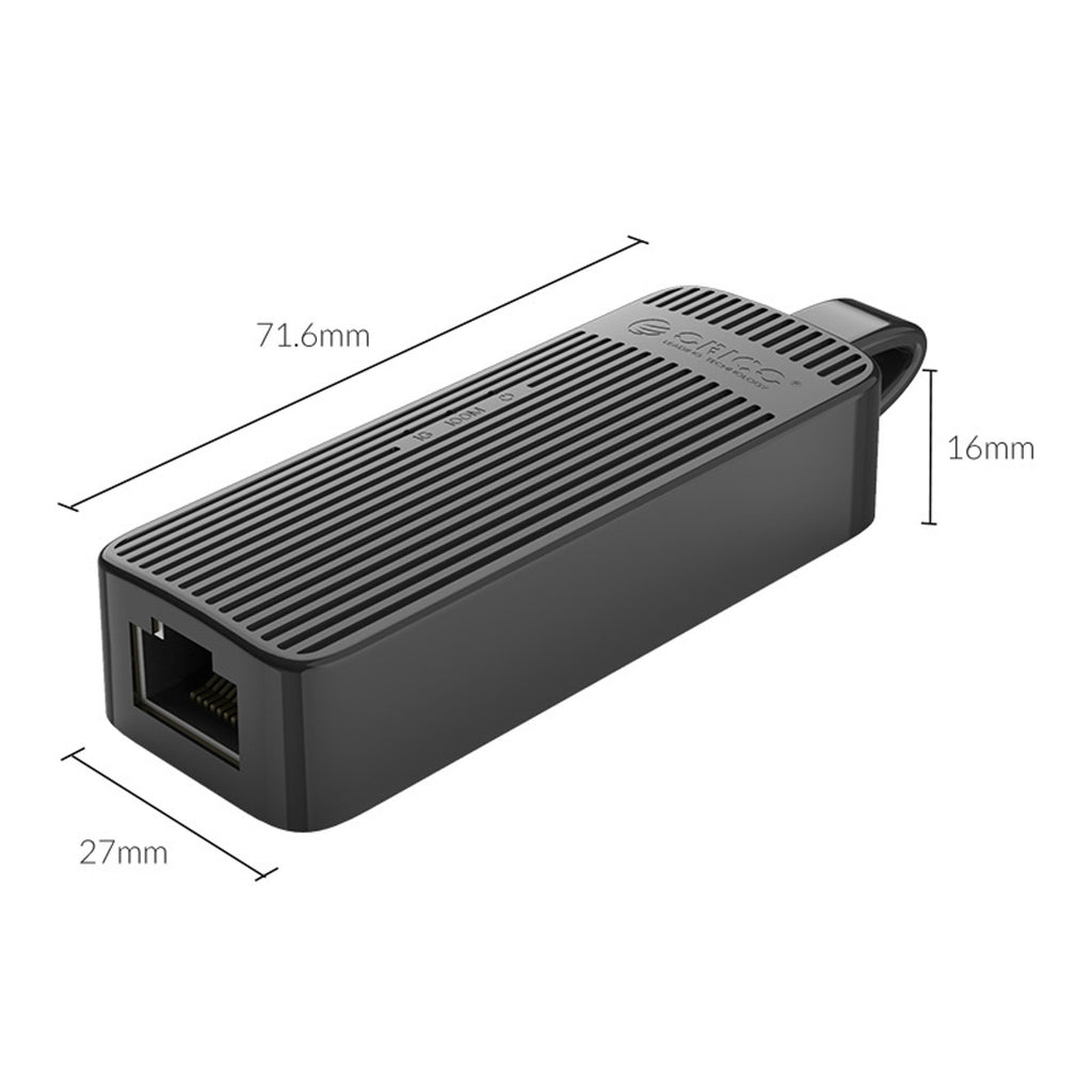 Orico UTK-U3 USB-A 3.0 į RJ45 Gigabit Ethernet 1 Gbps tinklo adapteris - Juodas -- Network Adapters
