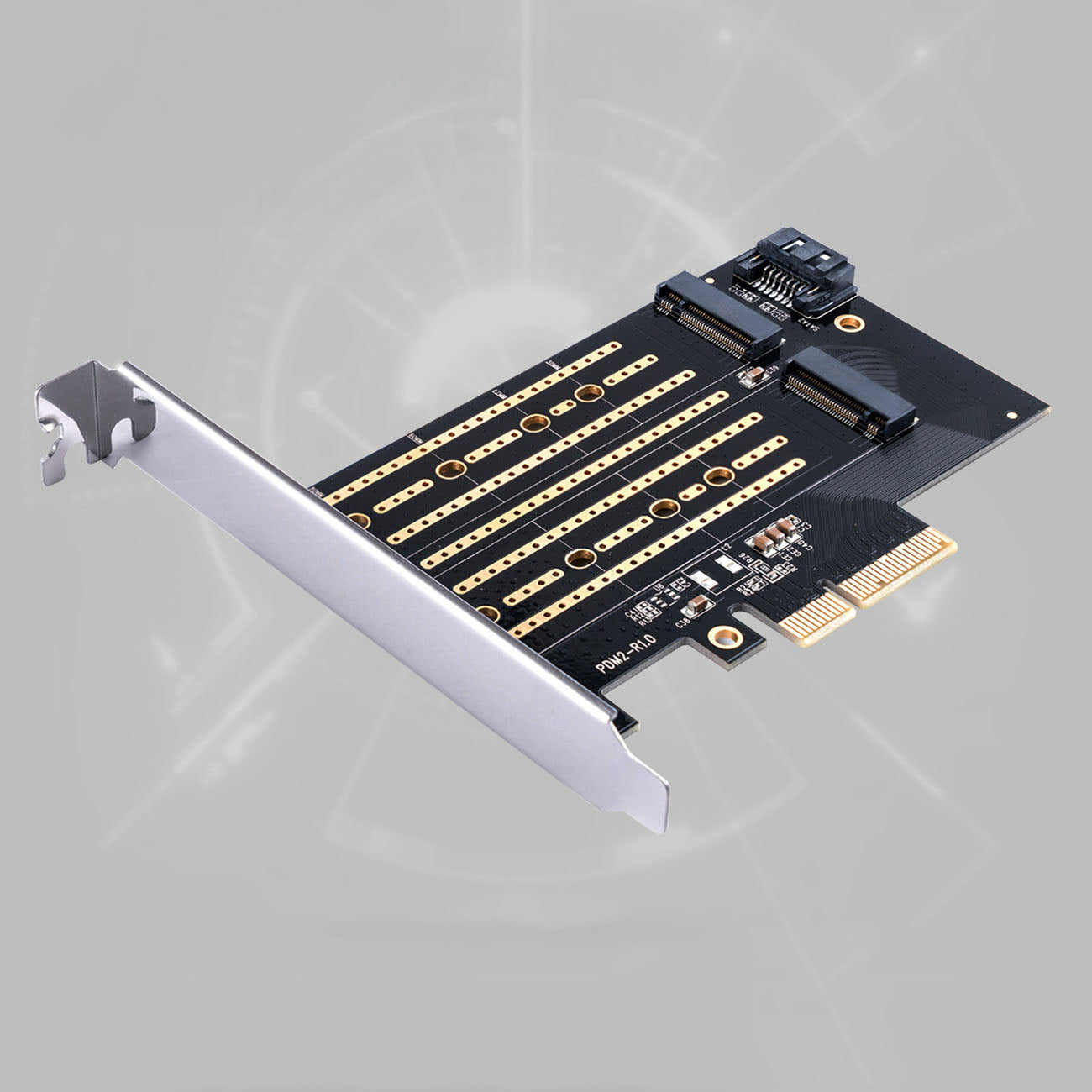 Orico PDM2 PCI-E 3.0 x4 Išplėtimo kortelė M.2 NVMe ir SATA diskams - Juodas -- Uncategorized