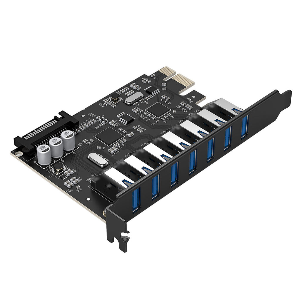Orico PVU3 PCI-E 7x USB 3.0 Išplėtimo kortelė staliniams kompiuteriams - Juodas -- Uncategorized
