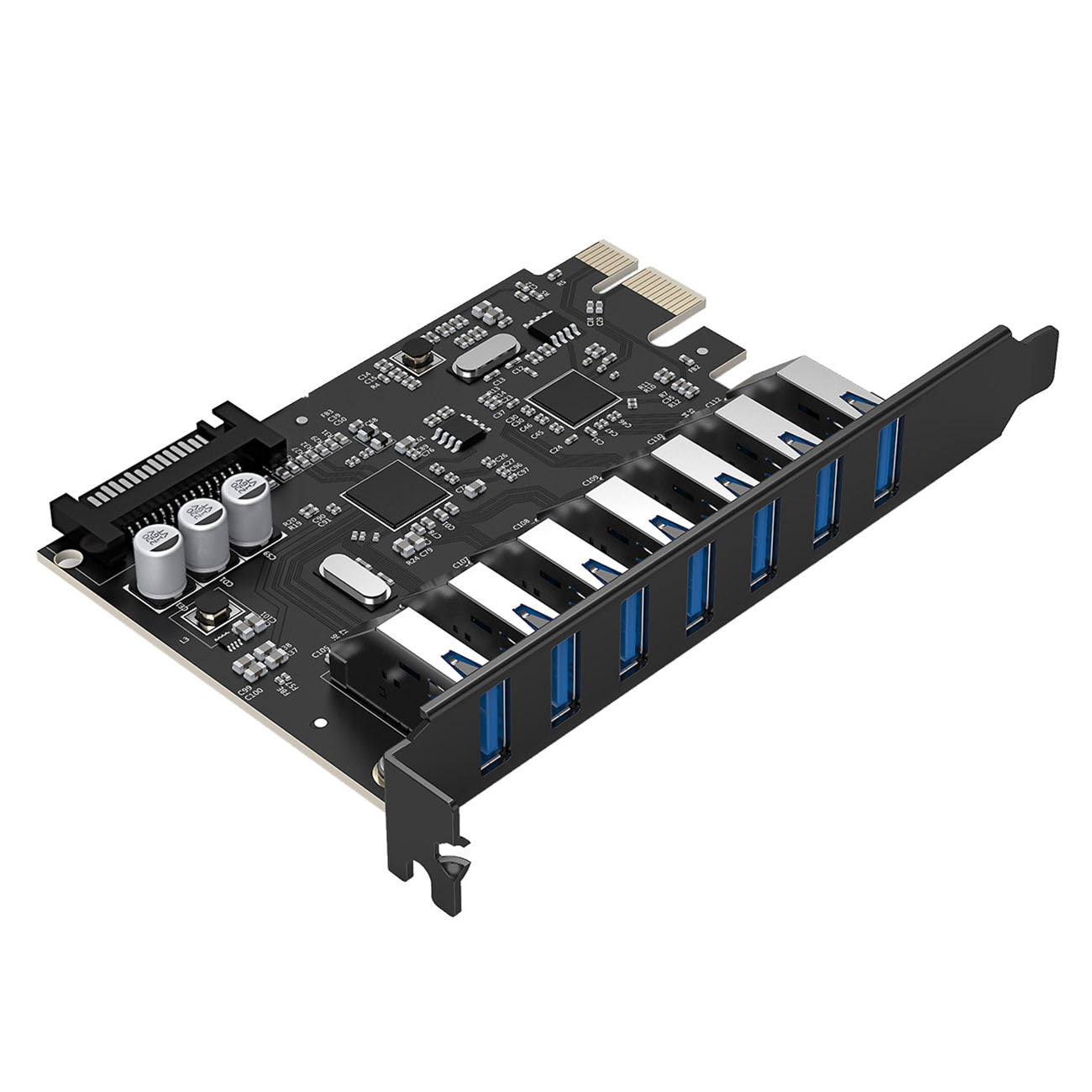 Orico PVU3 PCI-E 7x USB 3.0 Išplėtimo kortelė staliniams kompiuteriams - Juodas -- Uncategorized