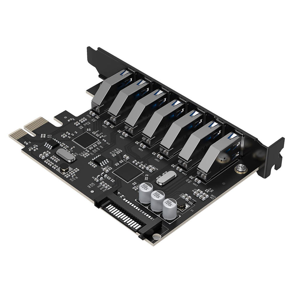 Orico PVU3 PCI-E 7x USB 3.0 Išplėtimo kortelė staliniams kompiuteriams - Juodas -- Uncategorized