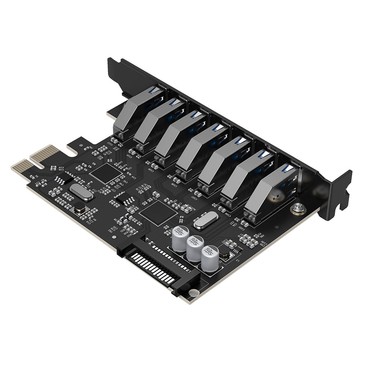Orico PVU3 PCI-E 7x USB 3.0 Išplėtimo kortelė staliniams kompiuteriams - Juodas -- Uncategorized