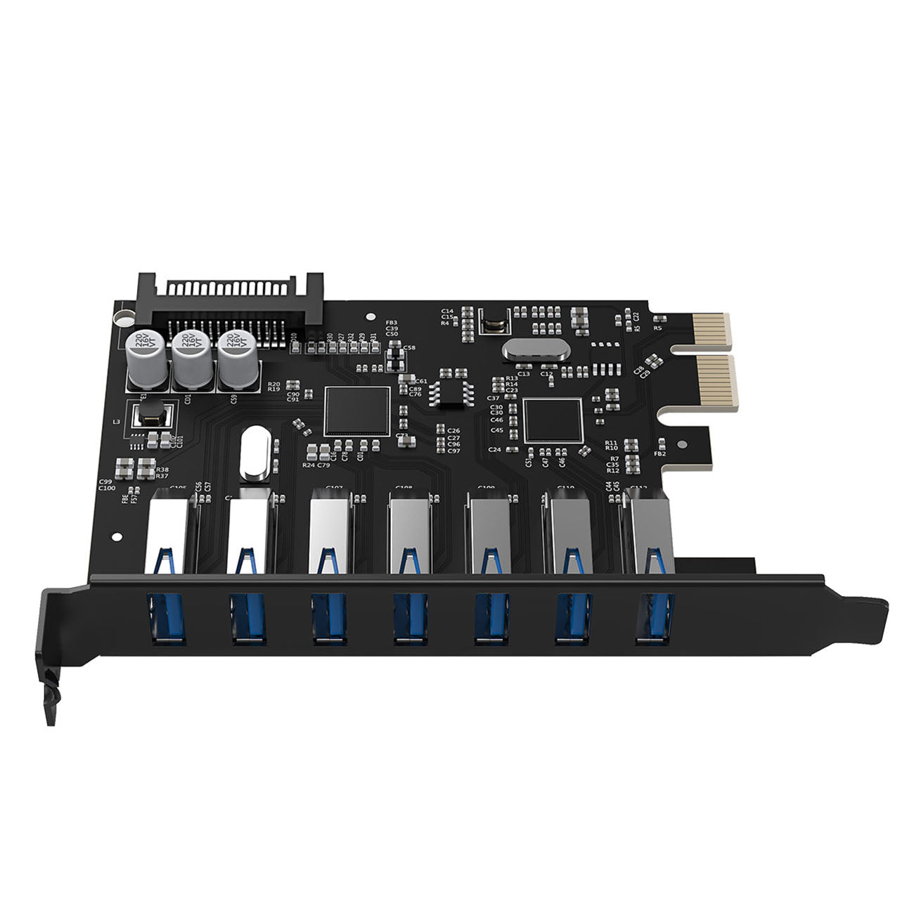 Orico PVU3 PCI-E 7x USB 3.0 Išplėtimo kortelė staliniams kompiuteriams - Juodas -- Uncategorized