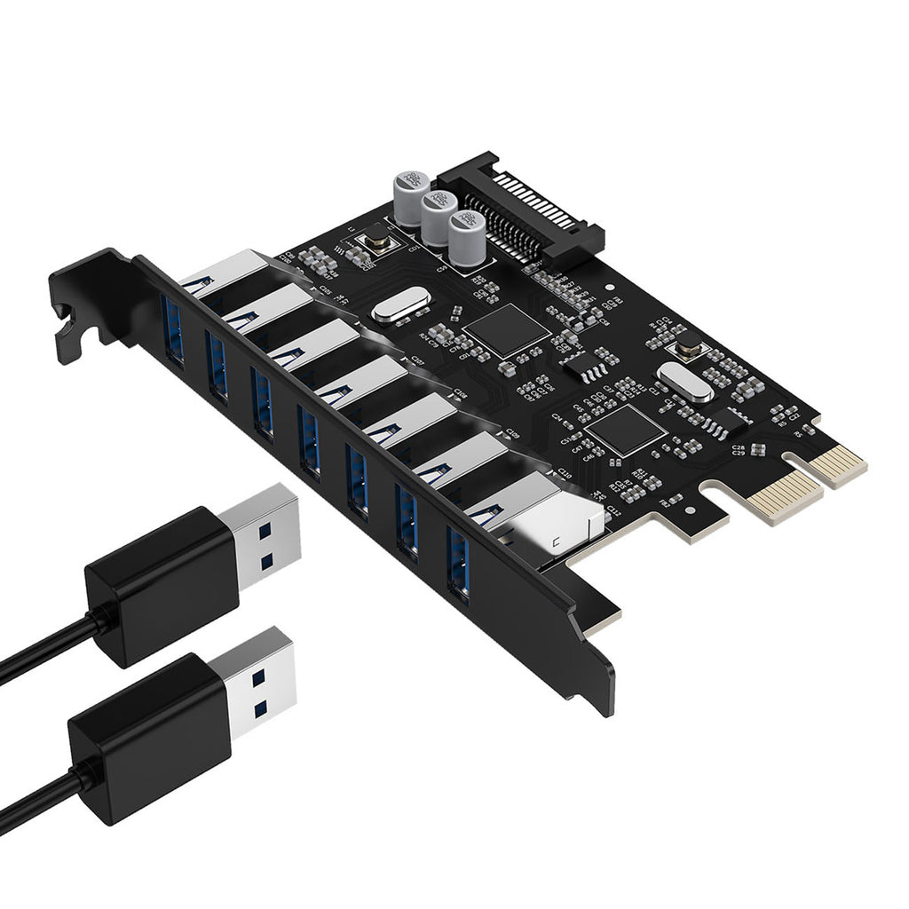 Orico PVU3 PCI-E 7x USB 3.0 Išplėtimo kortelė staliniams kompiuteriams - Juodas -- Uncategorized