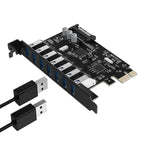 Orico PVU3 PCI-E 7x USB 3.0 Išplėtimo kortelė staliniams kompiuteriams - Juodas -- Uncategorized