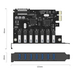 Orico PVU3 PCI-E 7x USB 3.0 Išplėtimo kortelė staliniams kompiuteriams - Juodas -- Uncategorized