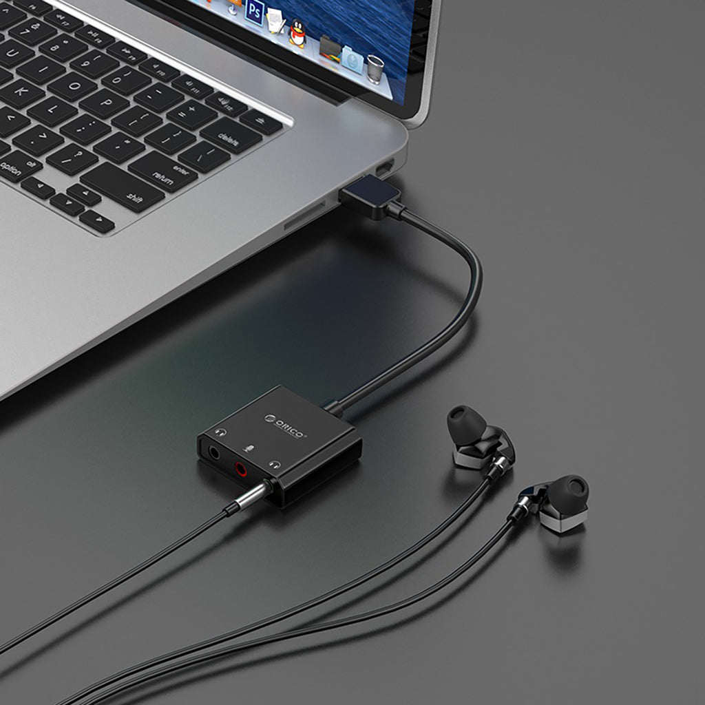 Orico SKT3 USB-A išorinė garso kortelė - Juoda -- Audio Adapters