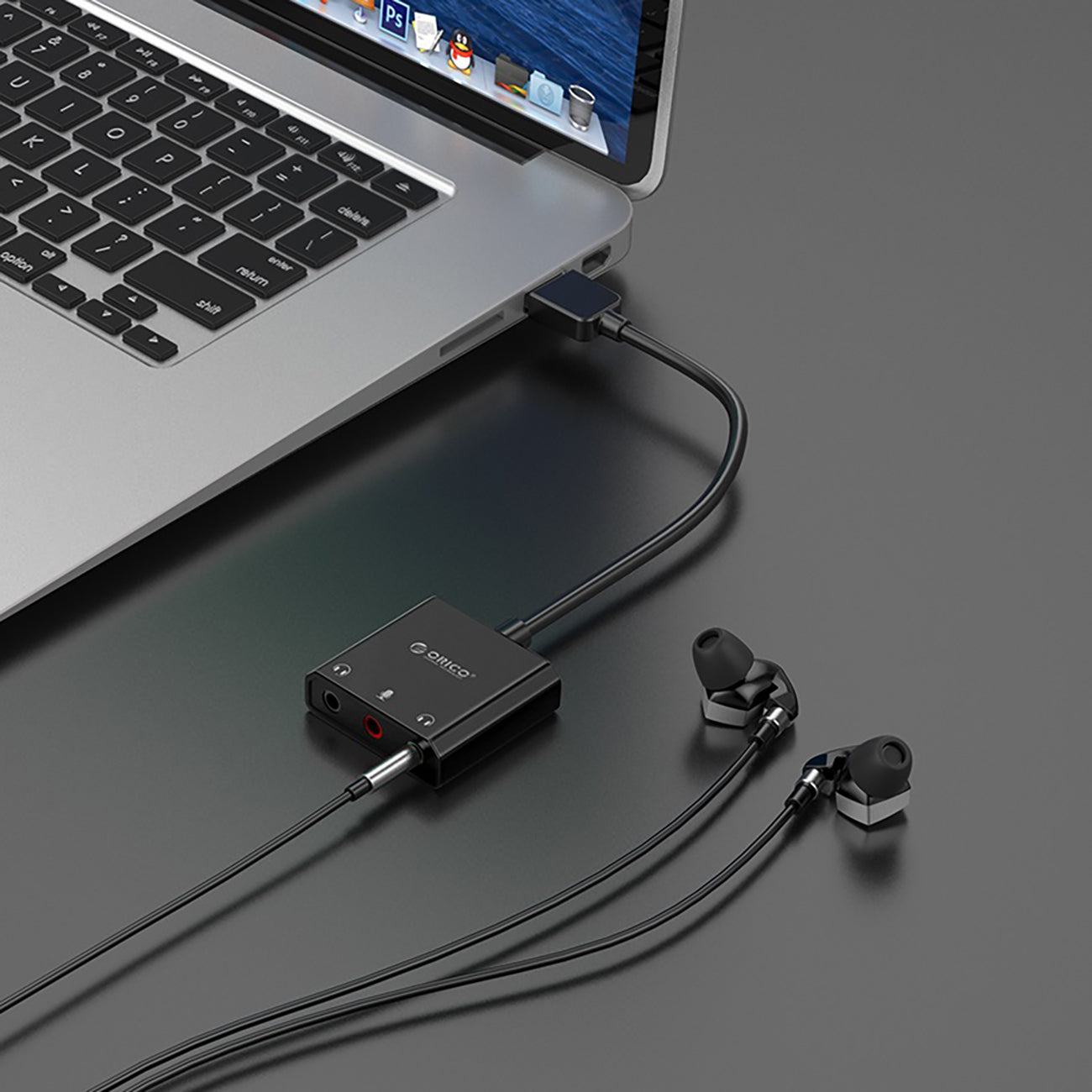 Orico SKT3 USB-A išorinė garso kortelė - Juoda -- Audio Adapters