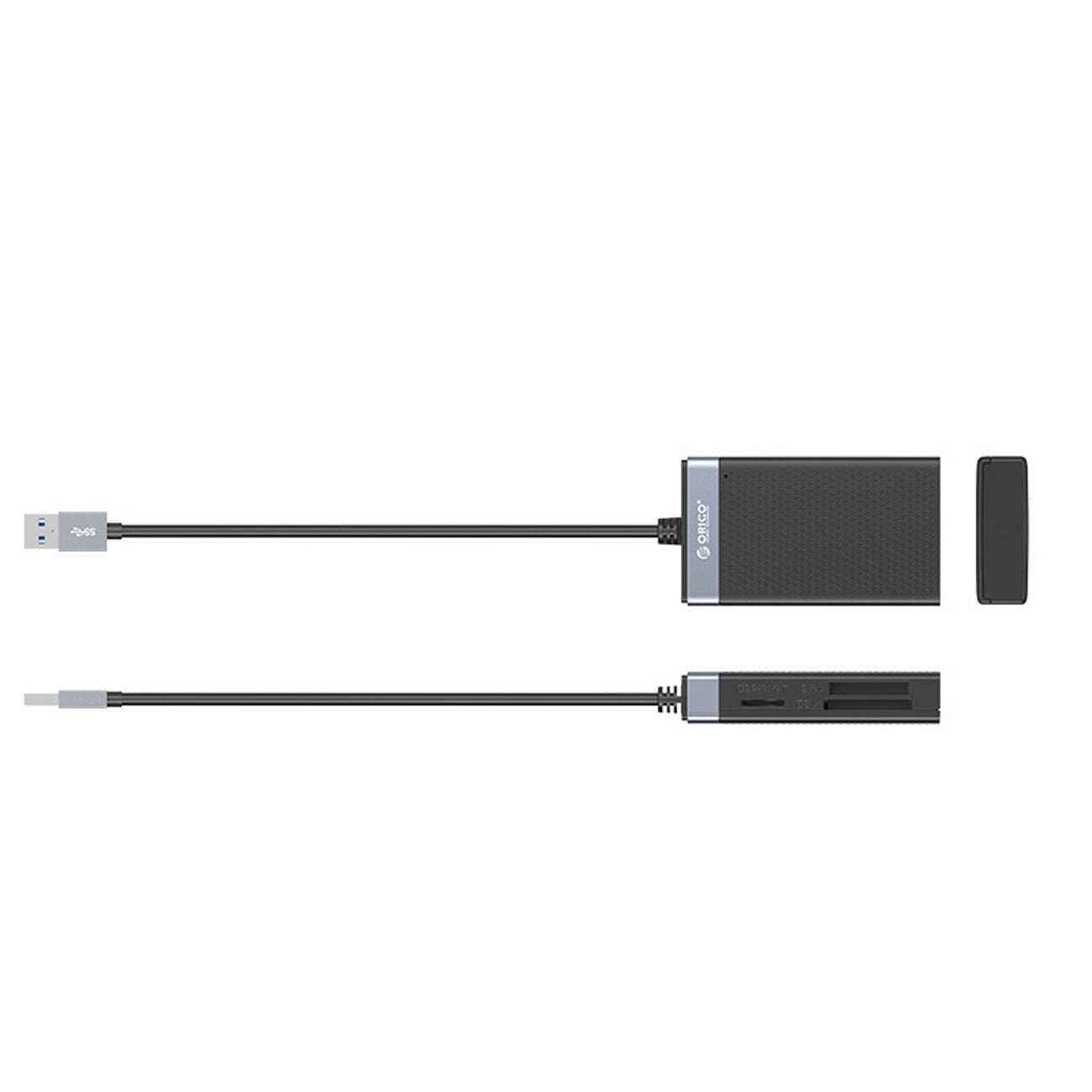 Orico CL4D-A3 USB-A 3.0 SD microSD CF MS 5 Gb/s Atminties kortelių skaitytuvas - Juoda ir sidabrinė -- Memory Card Readers