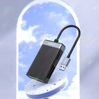 Orico CL4D-A3 USB-A 3.0 SD microSD CF MS 5 Gb/s Atminties kortelių skaitytuvas - Juoda ir sidabrinė -- Memory Card Readers