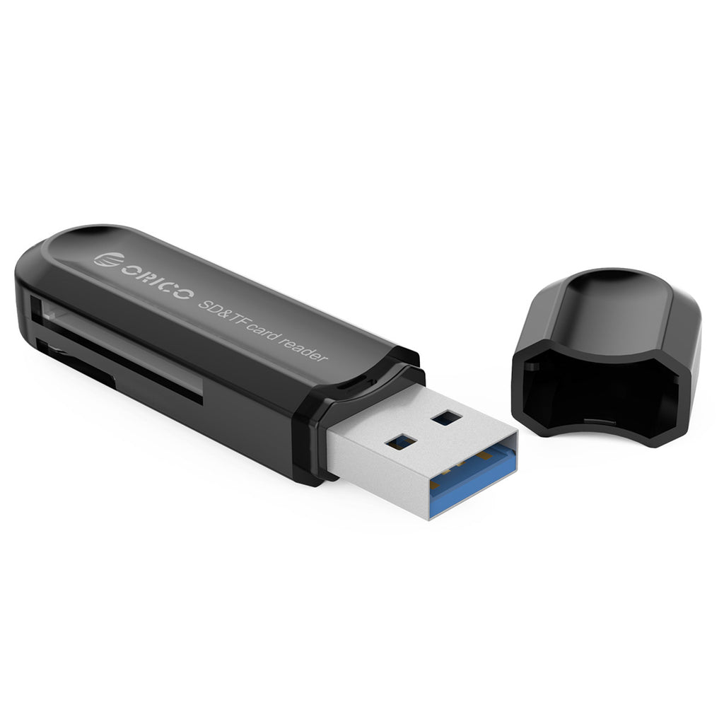 Orico CRS21 USB 3.0 SD ir microSD atminties kortelės skaitytuvas - juodas -- Memory Card Readers