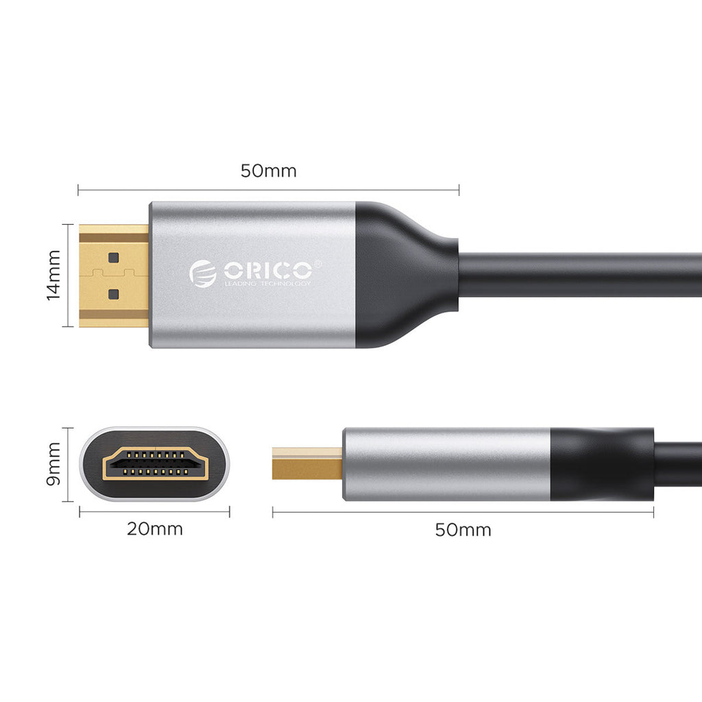 Orico H4Y1 HDMI 2.0 4K 60 Hz HDMI kabelis 2 m - Juoda