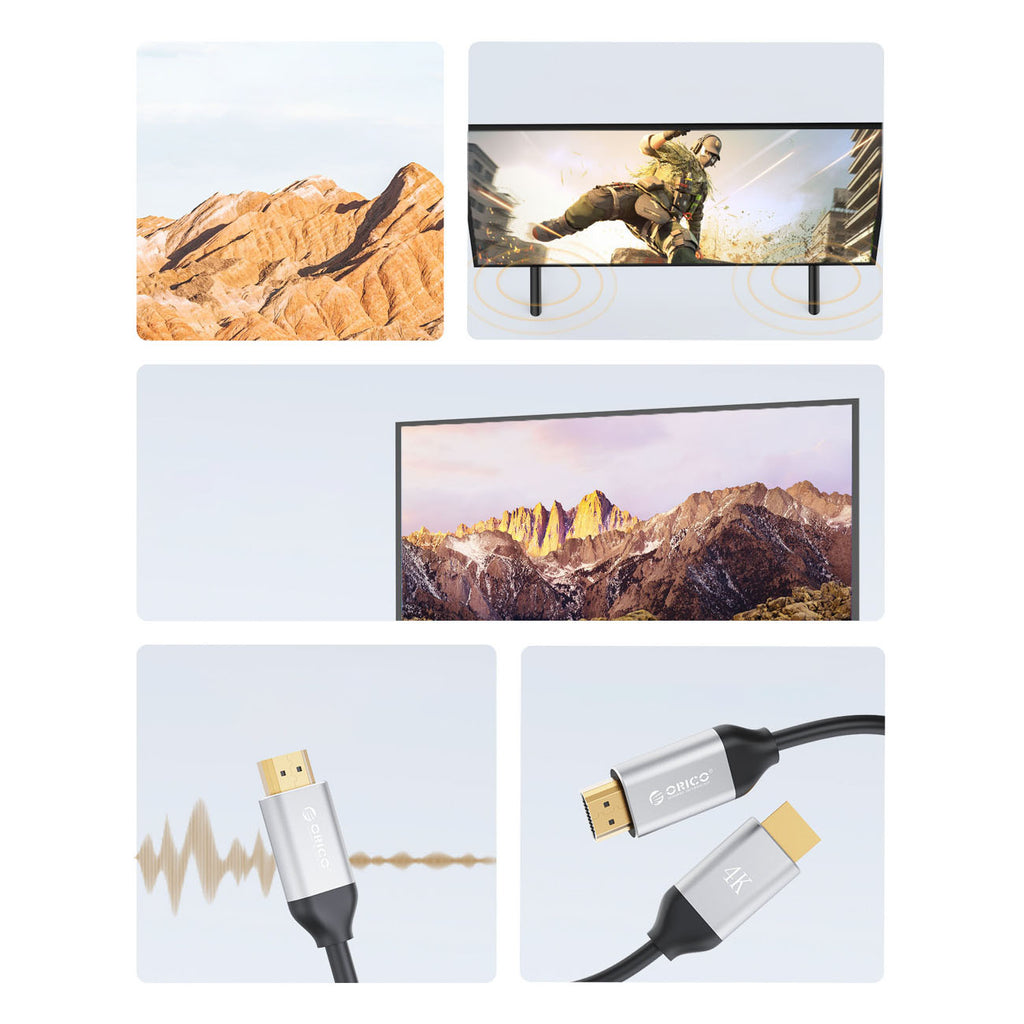 Orico H4Y1 HDMI 2.0 4K 60 Hz HDMI kabelis 5 m - juodas