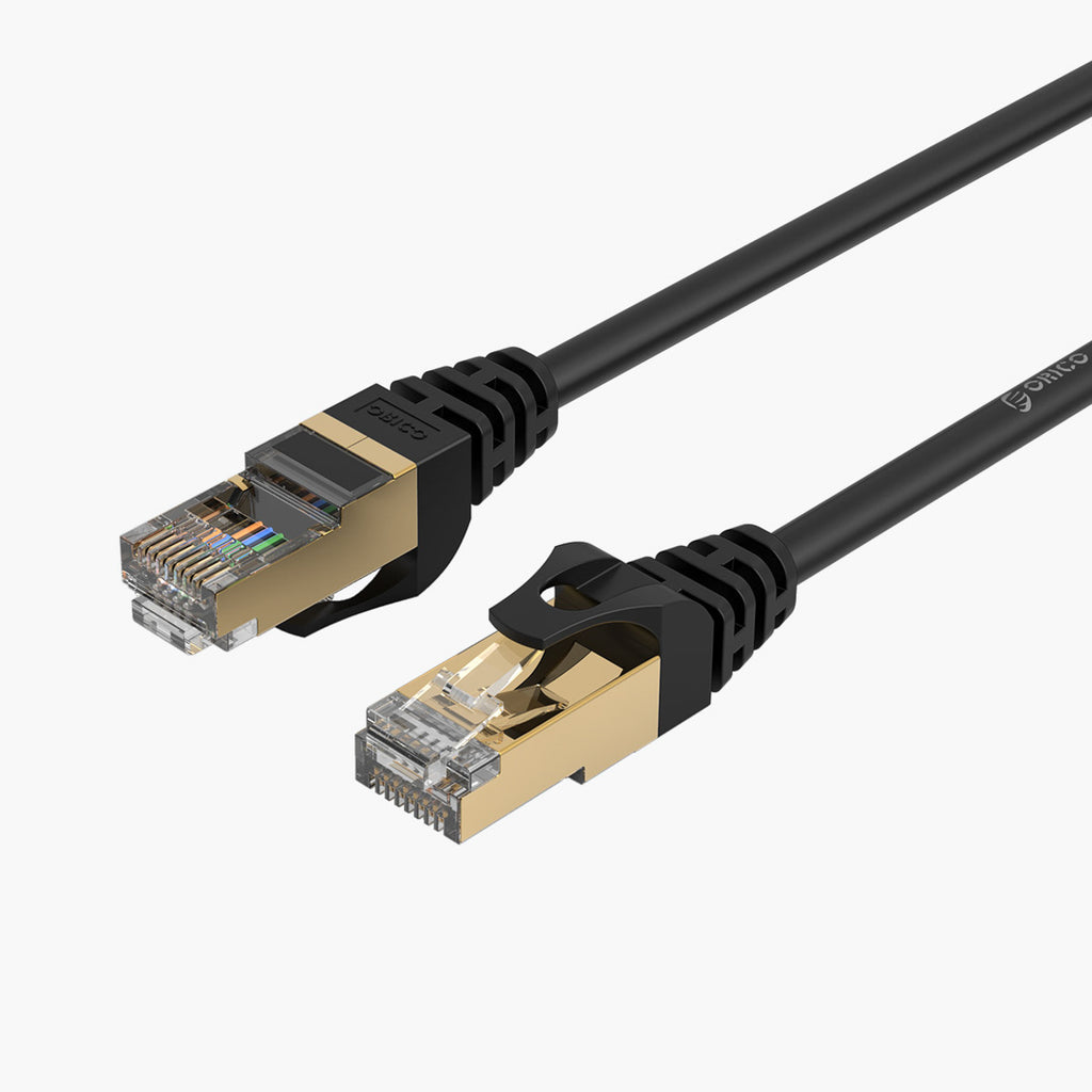 Orico PUG-C7 CAT7 10Gbps RJ45 Ethernetinis tinklo kabelis interneto LAN apvalus 2m - juodas -- Network Cables