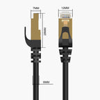 Orico PUG-C7 CAT7 10Gbps RJ45 Ethernetinis tinklo kabelis interneto LAN apvalus 3m - juodas -- Network Cables