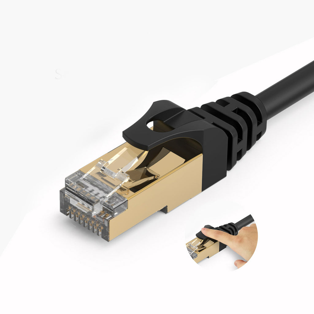 Orico PUG-C7 CAT7 10Gbps RJ45 Ethernetinis tinklo kabelis interneto LAN apvalus 5m - juodas -- Network Cables