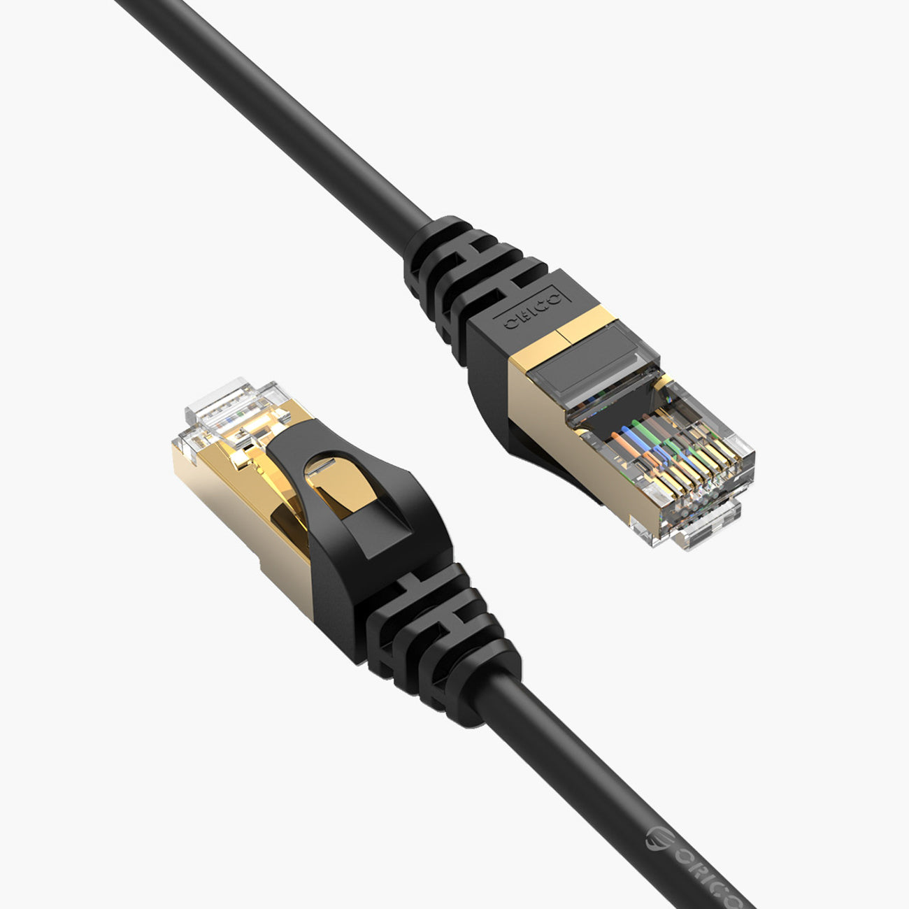 Orico PUG-C7 CAT7 10Gbps RJ45 Ethernetinis tinklo kabelis interneto LAN apvalus 20m - juodas -- Network Cables