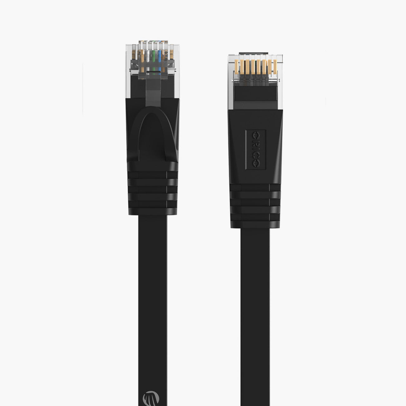 Orico PUG-C7B CAT7 10Gbps RJ45 Ethernet tinklo kabelis interneto LAN plokščias 8m - juodas -- Network Cables