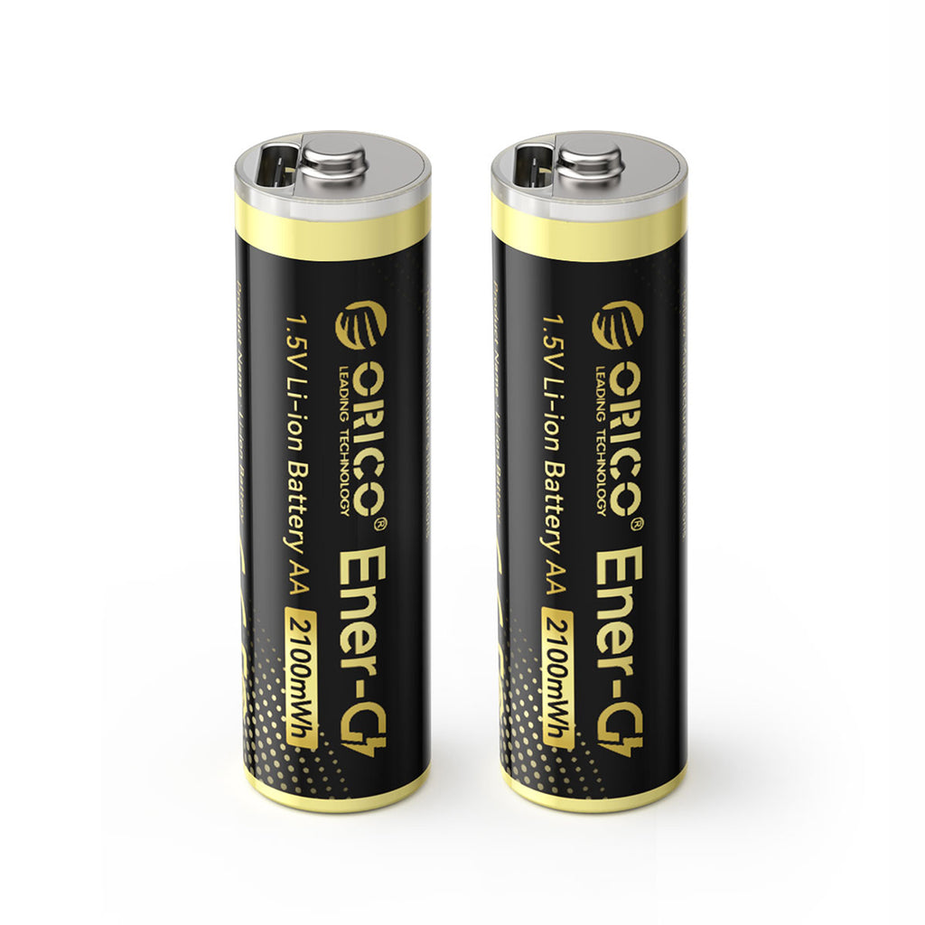 Orico Ener-G EG5C litio akumuliatorius 1,5V 2100mWh AA USB-C pakraunamas akumuliatorius su įkrovimo kabelu 2 vnt. --...