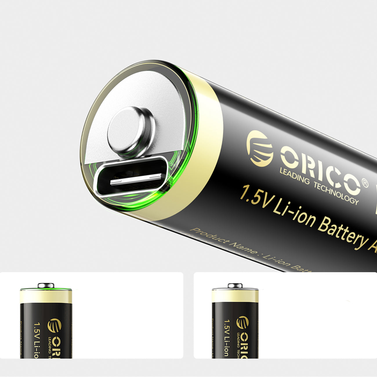 Orico Ener-G EG5C litio akumuliatorius 1,5V 2100mWh AA USB-C pakraunamas akumuliatorius su įkrovimo kabelu 4 vnt. --...