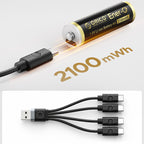 Orico Ener-G EG5C litio akumuliatorius 1,5V 2100mWh AA USB-C pakraunamas akumuliatorius su įkrovimo kabelu 4 vnt. --...