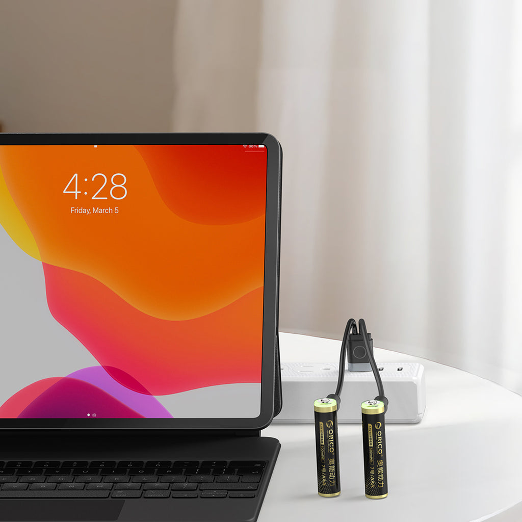 Orico Ener-G EG7C litio baterija 1,5V 500mWh AAA USB-C pakartotinai įkraunama baterija su įkrovimo kabeliu 2 vnt. --...