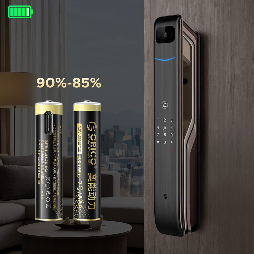 Orico Ener-G EG7C litio baterija 1,5V 500mWh AAA USB-C pakartotinai įkraunama baterija su įkrovimo kabeliu 2 vnt. --...