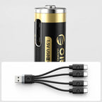 Orico Ener-G EG7C litio baterija 1,5V 500mWh AAA USB-C pakartotinai įkraunama baterija su įkrovimo kabeliu 4 vnt. --...